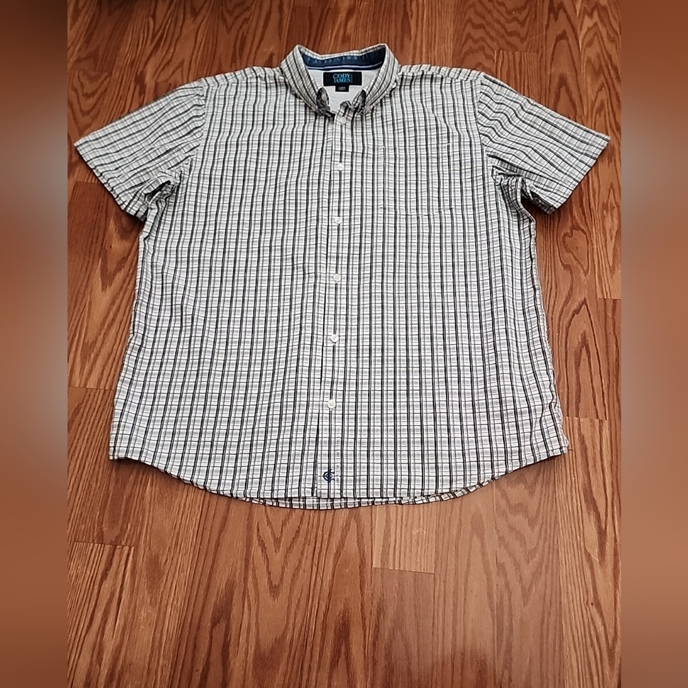 Cody james short sleeve button-up shirt lg‎ plaid print